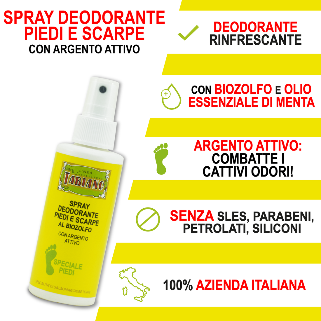 SPRAY DEODORANTE PIEDI/SCARPE AL BIOZOLFO