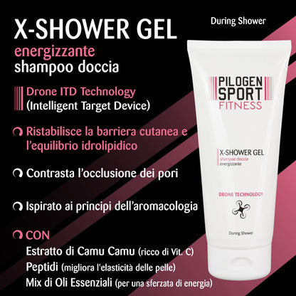 X-SHOWER GEL doccia shampoo energizzante